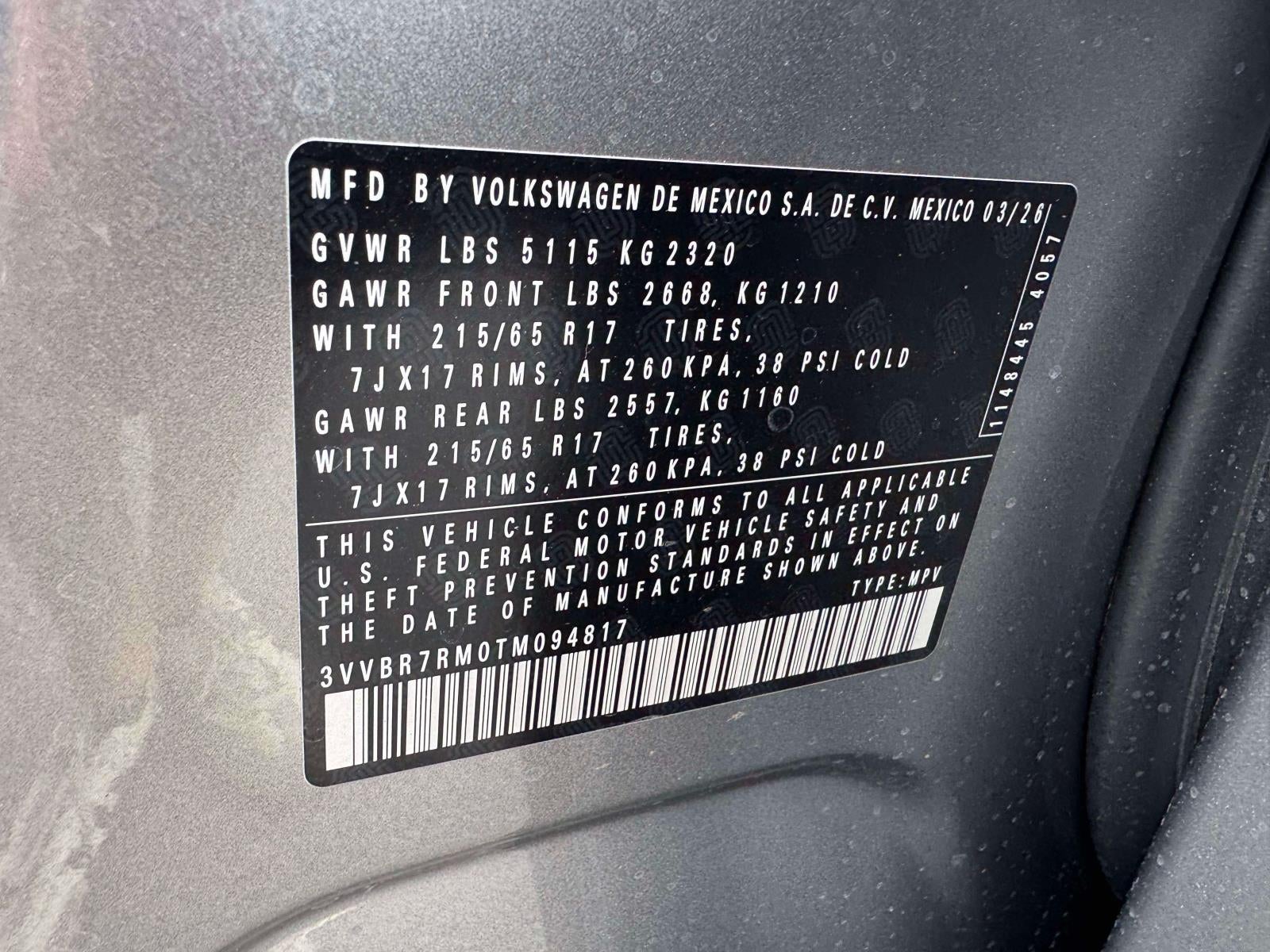 2026 Volkswagen Tiguan 2.0T S