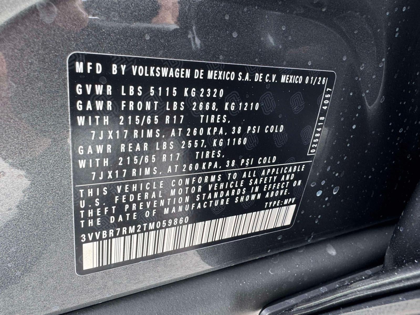 2026 Volkswagen Tiguan 2.0T S