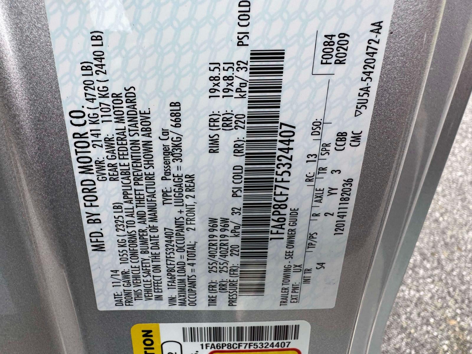 2015 Ford Mustang 2dr Fastback GT