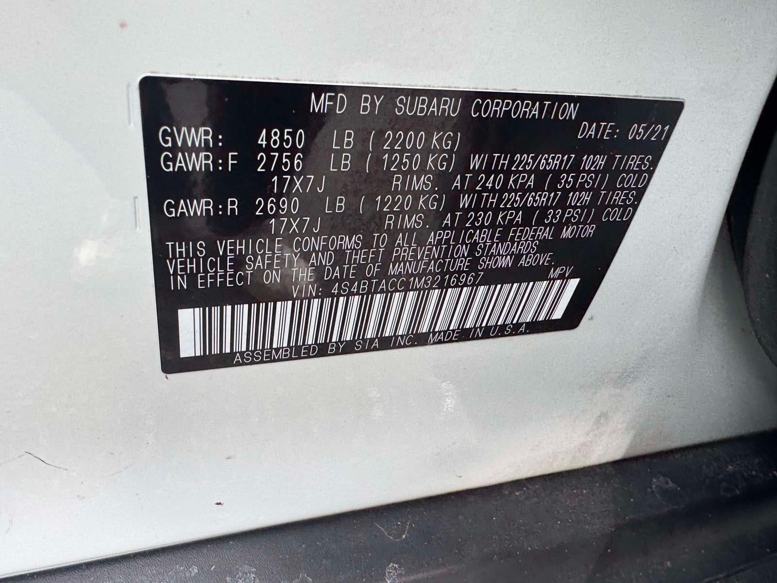 2021 Subaru Outback Premium CVT